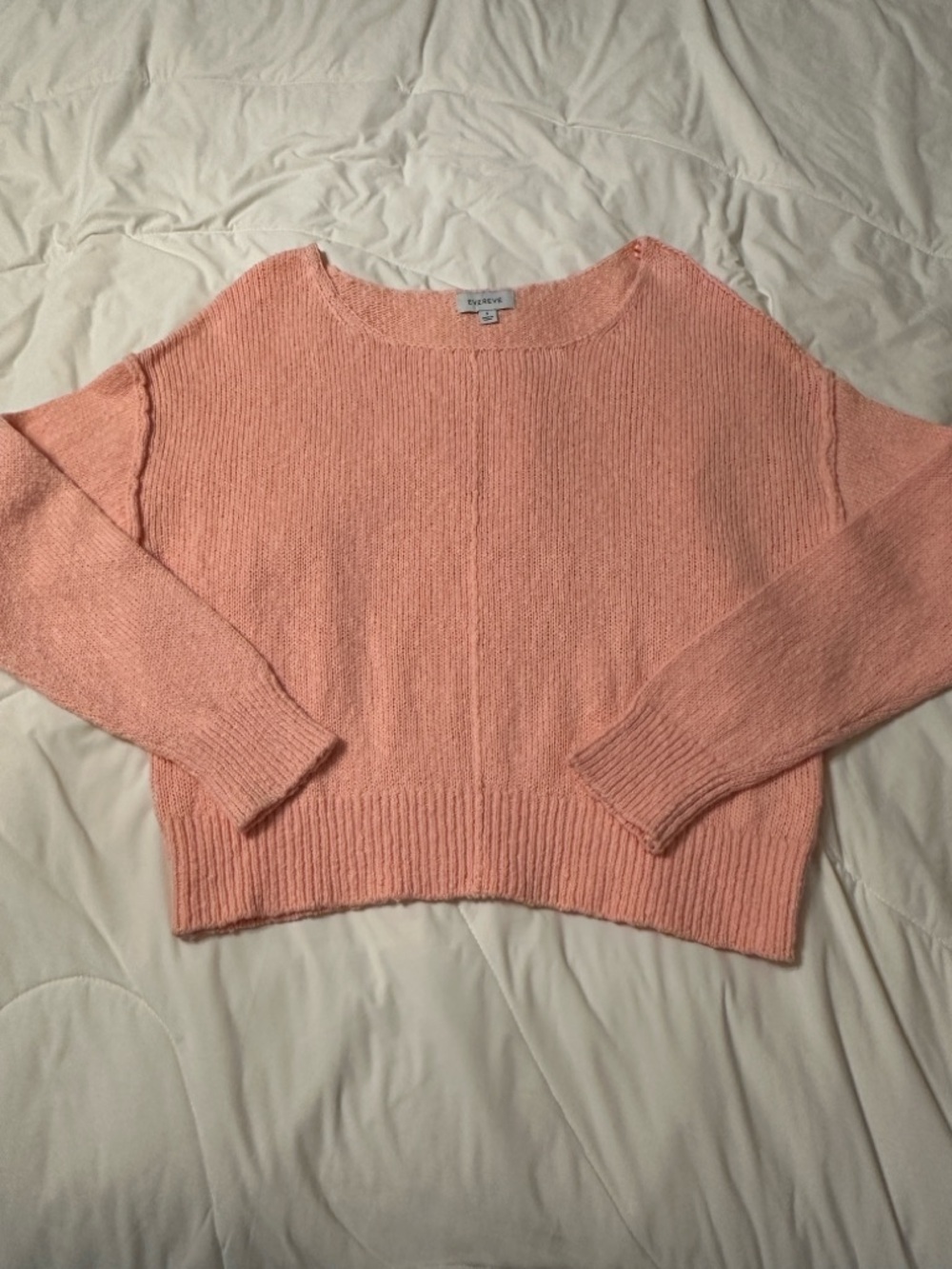 Evereve Naia Soft Off-Shoulder Pullover Women's Sweater in Peach - Size S - Picture 5 of 12
